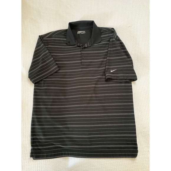 Nike Other - Nike Golf Dri-Fit Mens Polo Shirt Short Sleeve‎ Black Striped  L